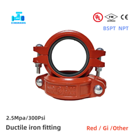 Raccords de tuyauterie en fonte ductile FM UL pour extincteurs, coudes rainurés de 2 à 12 pouces, raccords rigides pour l'incendie, le sprinkler, le gaz, l'huile et l'eau