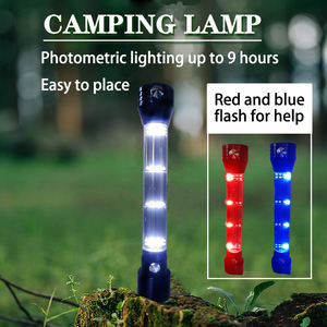 Lampe de <span class=keywords><strong>camping</strong></span> LED portable étanche auto-défense en alliage d'aluminium lampe de poche USB rechargeable panneau solaire pour la pêche en voiture - Product Image 3