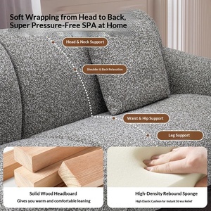 Cream Style Marshmallow Cat Scratch Fabric Puff Sofa Modern Minimalist Small Apartment Rental Fabric Sofa - Product Image 4