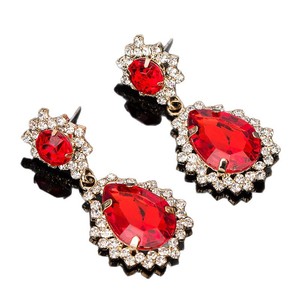 เครื่องประดับแฟชั่นโรแมนติกชุบทองคำขาวสไตล์ยุโรปอเมริกัน ขายส่งต่างหูคริสตัลรูปหยดน้ำสำหรับผู้หญิง สไตล์สตรีท - Product Image 5