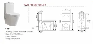 Fabriek Groothandelsprijs Hot Selling Keramische Dual Flush Sifonische Toiletpot Uit Één Stuk Met Badkameraccessoires