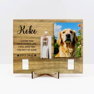 Handmade Tùy Chỉnh Cá Nhân Dog Tưởng Niệm Khung Ảnh Với Cổ Áo Chủ Và Lông Thú Vật Giữ Jar Đơn Giản Phong Cách Pet Giảm Giá Quà Tặng - Product Image 2