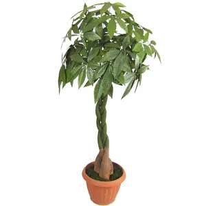 Hot Sale High Quality Money Trees Fake Pachira Artificial Plant Rich Tree Plastic Artificial Simulation Red Decoration Shrubs