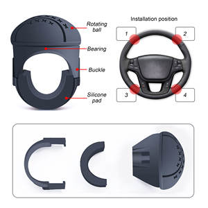 Nuevo Potenciador de Volante para Automóvil, Estilo Deportivo, Portátil, Creativo, de Silicona+ABS, Negro, con Rodamiento, para Camiones, Giro con una Sola <span class=keywords><strong>Mano</strong></span>, Interior - Product Image 6