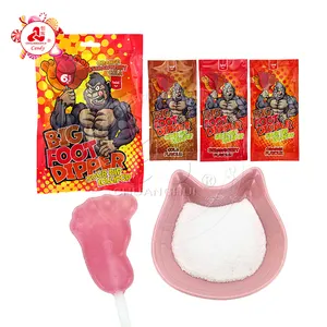 Sucettes en forme de <span class=keywords><strong>pied</strong></span> Big Foot aux couleurs naturelles, saveur cola aux fruits, avec <span class=keywords><strong>poudre</strong></span> acide acidulée - Product Image 1