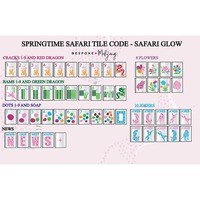 Nouvel Arrivage 2026 : Ensemble de Mahjong Américain Premium, Safari Printanier - SAFARI GLOW Tuiles Perle Blanche avec Tuiles Vent NEWS