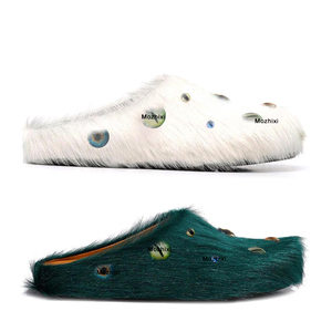 <span class=keywords><strong>Sabots</strong></span> personnalisés de haute qualité chaussures fourrure <span class=keywords><strong>sabots</strong></span> en peluche plat anti-dérapant pantoufles Mules Design personnalisé femmes hommes <span class=keywords><strong>sabots</strong></span> Mules - Product Image 4