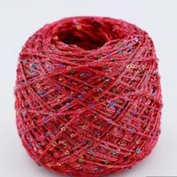 Hot Sale 150D+2mm/3mm Sequins Yarns for Women Sweater 100% Polyester Hand Knitting Colorful Sequin Yarn 1Kg Per Roll