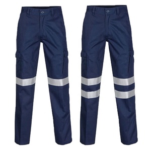 Pantalon de travail pour hommes avec bandes réfléchissantes, vente en gros d'usine, <span class=keywords><strong>FG</strong></span>-08, en coton, pour les travailleurs du bâtiment, les ingénieurs souterrains, les ouvriers de quai - Product Image 3