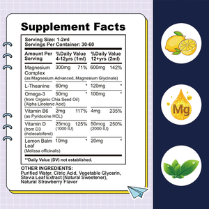 En Stock Gotas <span class=keywords><strong>de</strong></span> Magnesio Complejo para Niños Sabor Fresa Natural <span class=keywords><strong>L</strong></span>-Teanina Omega 3 Vitamina B6 D3 Mejor Apoyo para Dormir <span class=keywords><strong>60ML</strong></span> - Product Image 3