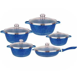 10 Cái Đá Cẩm Thạch Sơn Nhôm Die Cast Nhôm Không Dính Cookware Set 20/24/28Cm Soong + 28CM Sâu Fry Pan - Product Image 2