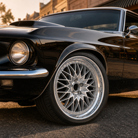 Jantes forgées de qualité aérospatiale, design maillé, à déport profond pour voitures de sport, muscle cars, classiques, JDM, Stance, ajustement personnalisé