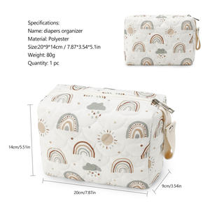 Bolsa organizadora de pañales de estilo coreano con estampado INS, bolsa de almacenamiento de artículos de tocador para bebés, bolsa colgante portátil para pañales y desechables - Product Image 4