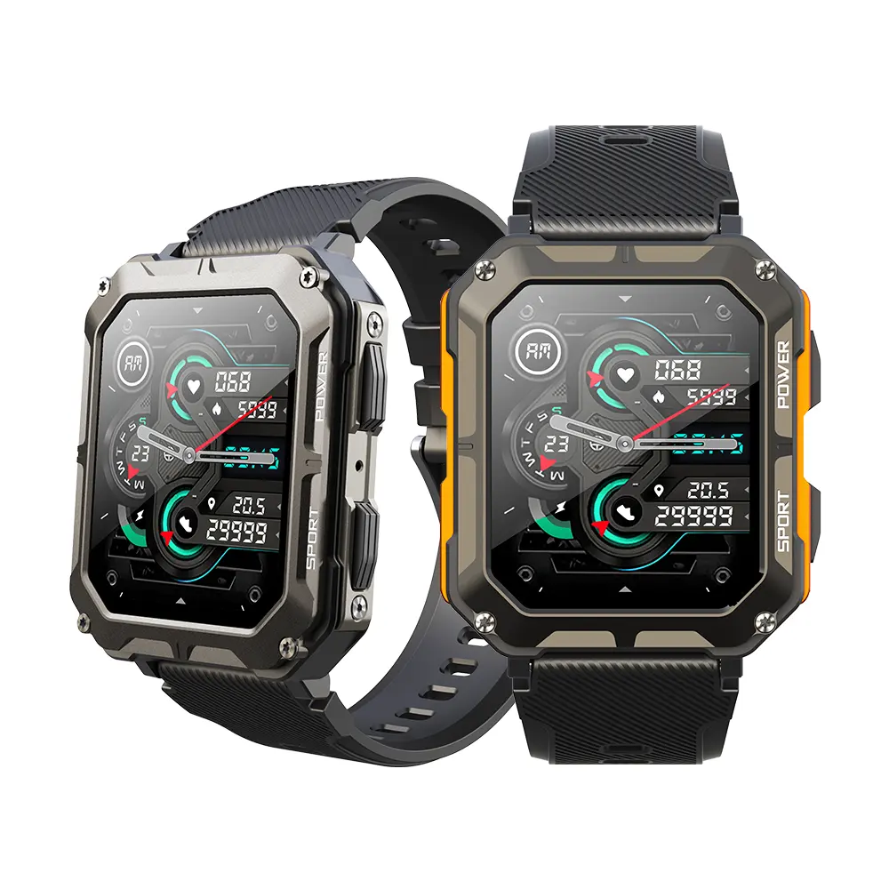 Karen M-reloj inteligente C20 Pro para hombre, pulsera deportiva resistente al agua IP68 con llamadas, BT, 1,83 pulgadas, gran batería