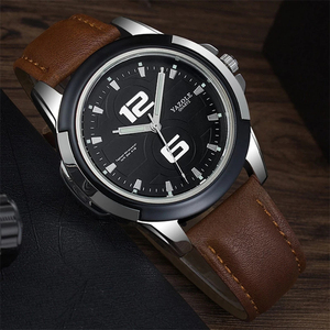 YAZOLE-Reloj deportivo para Hombre, cronógrafo luminoso de cuero, a la moda, <span class=keywords><strong>418</strong></span> - Product Image 1