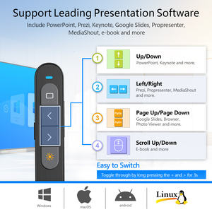 Nouveau produit tendance : Présentateur sans fil avec contrôle du volume, pointeur laser Bluetooth longue portée, pointeur laser portable de différentes formes - Product Image 4
