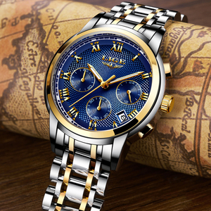 Nouveau LIGE LG9849 montres pour hommes marque de luxe chronographe montres Sport étanche plein acier montre à Quartz hommes - Product Image 1