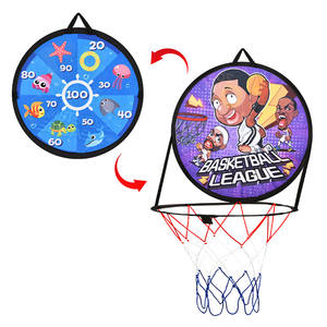 Support de basket-ball suspendu 2 en 1 Jouets pliants en tissu Jeu de fléchettes avec pompe de basket-ball Jeu de sport intérieur et extérieur - Product Image 3