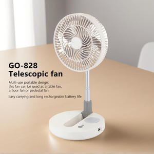 Portable 9 pouces éclairage LED à deux niveaux abat-jour réglable ventilateur de Table de banque d'alimentation pliable et rétractable rechargeable pour la maison - Product Image 3