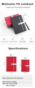 Bloc-notes A5 en gros d'usine, personnalisable avec logo, en similicuir PU, pour réunions de bureau - Product Image 4
