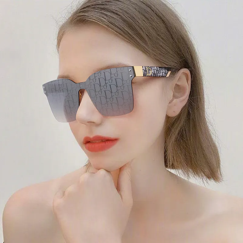2024 Designer neue rahmenlose rechteckige retro-Damen-UV-Schutz und Sonnenschutz-Sonnenbrille