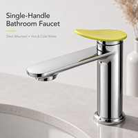 Robinet de lavabo de salle de bain moderne H59 en laiton massif, monotrou, mitigeur eau chaude et froide, finition chromée