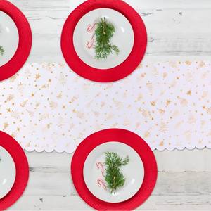 Nappe <span class=keywords><strong>De</strong></span> Noël Décorations Pliable Léger Coureur Napperon Couverture <span class=keywords><strong>De</strong></span> <span class=keywords><strong>Table</strong></span> Motifs Blancs Arbre <span class=keywords><strong>De</strong></span> Noël Feuille D'<span class=keywords><strong>or</strong></span> Lin - Product Image 6