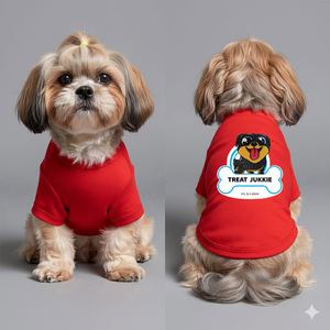 Camiseta de Cuello Redondo de Algodón de Primera Calidad para Perro en Color Rojo, Ropa para Mascotas Transpirable, Suave, Ligera y Cómoda - Product Image 1