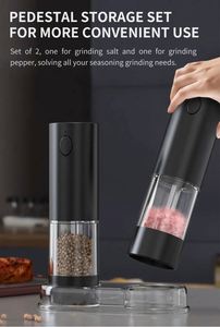 Rechargeable Salt and <b>Pepper</b> <b>Grinder</b> Electric Stainless Steel Spice Mills Custom Logo - Product Image 5