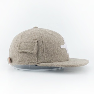 Dongguan Premium Hip Hop Designer berretto da Baseball a tesa piatta in lana cappello da Golf Snapback non strutturato nuovo stile con tasca a basso profilo - Product Image 4