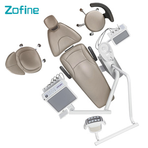 Silla <span class=keywords><strong>dental</strong></span> hidráulica giratoria portátil Zofine Z15 con escupidera de cerámica diseño de respaldo alto de cuero Nappa para dentistas - Product Image 2
