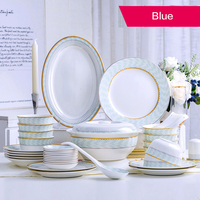 56 pièces porcelaine ensemble de vaisselle bol assiette ensemble ménage vaisselle en céramique quotidien ensemble de vaisselle en céramique