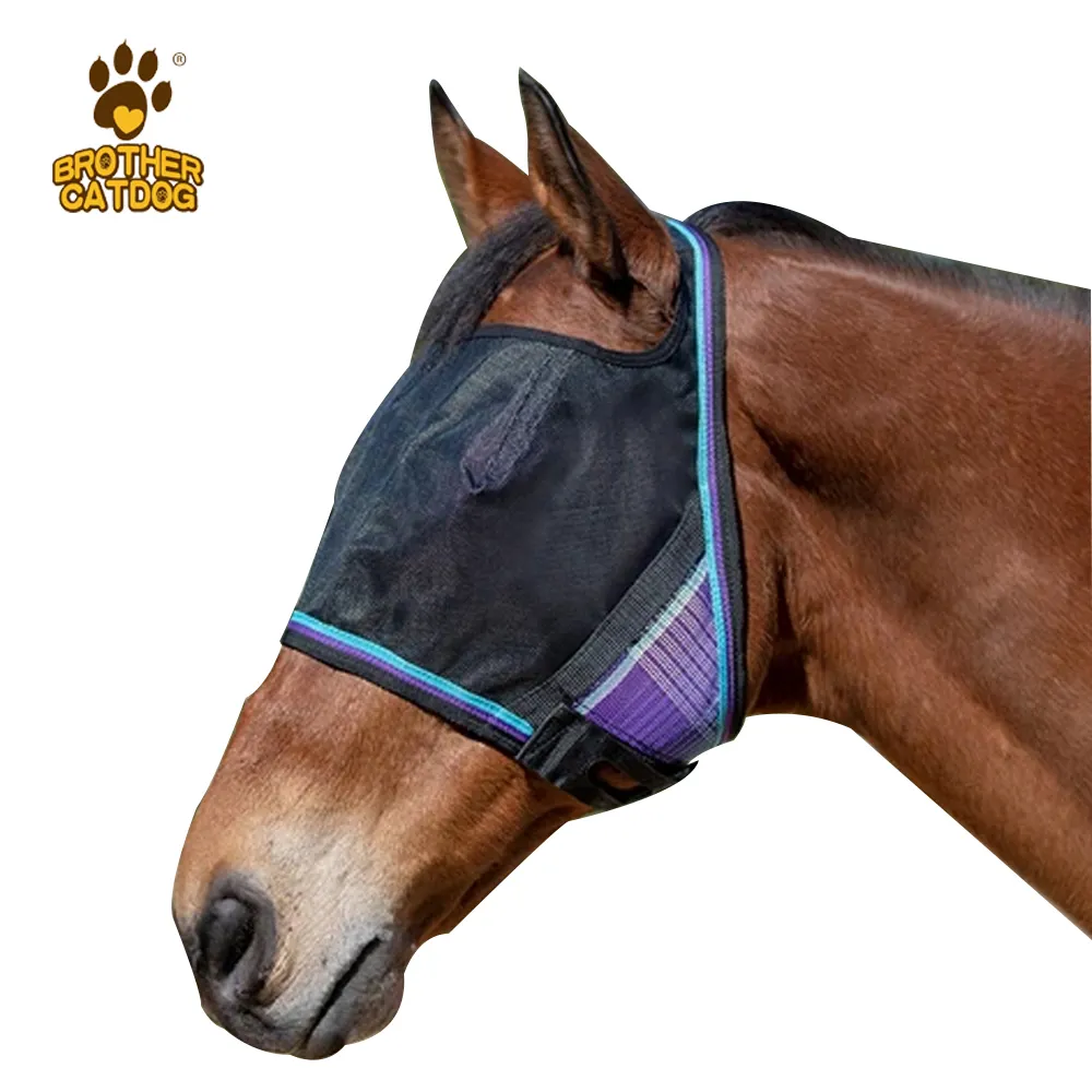 Özelleştirilmiş at ürünleri nefes ve UV dayanıklı at sinek maskesi profesyonel üreticisi