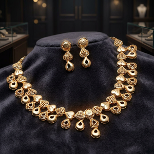 เครื่องประดับแฟชั่นขายส่ง ชุดสร้อยคอทองคำชุบ 14K 18K 24K สไตล์ตุรกี เครื่องประดับแบบดั้งเดิม เครื่องประดับทองเหลืองชุบทอง - Product Image 1
