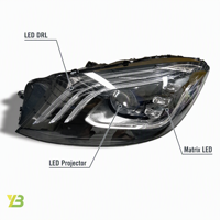 Phare LED Multibeam Gauche W222 pour Mercedes-Benz Classe S 2018-2020, Lentille Claire, Remplacement Direct