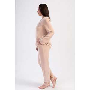 Conjunto de Pijama de Terciopelo para Mujer, Talla XXL, Cuello Redondo, Manga Larga, con Bolsillo Ovalado, Ropa de Dormir Holgada - Product Image 3