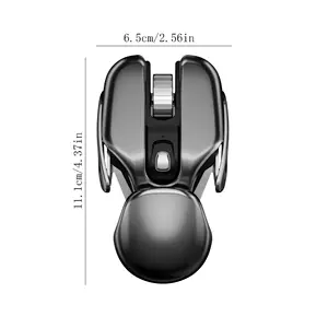 Mouse logam terbaru 2.4G USB dapat diisi ulang senyap 1600DPI mouse komputer mouse trackball roda logam