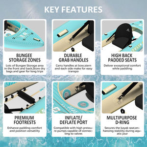 Kayak Inflable Doble de 13.8 pies, Kit Completo, Portátil y Plegable, <span class=keywords><strong>Canoa</strong></span> para <span class=keywords><strong>2</strong></span> Personas, Venta al Por Mayor - Product Image 3