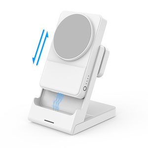 P7 ชาร์จไร้สายเร็ว <span class=keywords><strong>3</strong></span> in 1 เครื่องชาร์จไร้สายแบบพกพา 5000mAh แบตสำรองแม่เหล็กสำหรับโทรศัพท์ - Product Image 5