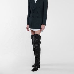 Famoso Designer di Marca Stivali Nero Dell'unità di elaborazione A Punta Tacchi A Spillo Elastico Largo Della Coscia Sopra Il Ginocchio Della Coscia Stivali Alti Stivali Lunghi - Product Image 6