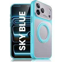 Silberne Rückplatte Magnetische Handyhülle für iPhone 18 Pro Max Stoßfeste Handyabdeckung mit Drehbarem Magnetring