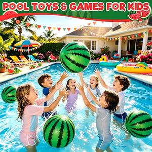 Pelota de Playa Inflable de PVC con Diseño de Sandía, Mini Juguete para Piscina, Decoración para Fiestas de Verano con Temática de Frutas, Flotadores para Niños - Product Image 6