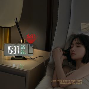 Bán buôn cảm ứng LED đêm đèn với đồng hồ kỹ thuật số và báo động LED kỹ thuật số Đồng hồ báo thức với gương hiển thị cho bảng - Product Image 3