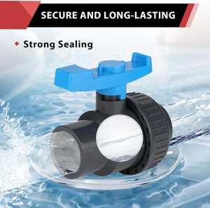 Robuste vanne sphérique SCH 80 en PVC de 2.5 pouces avec union démontable pour un débit à alésage complet - Product Image 4