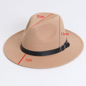 <span class=keywords><strong>Sombrero</strong></span> de jazz retro británico Unisex para <span class=keywords><strong>Amazon</strong></span> Flat Top Hat con estilo de caballero <span class=keywords><strong>Sombrero</strong></span> de fieltro de color sólido para Four Seasons Source - Product Image 2
