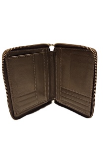 Monedero de mano de cuero genuino para mujer con característica RFID Cierre de cremallera Bordado Decoración Patrón de caramelo Forro de poliéster - Product Image 3