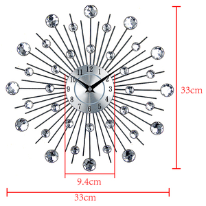 Orologio da parete con diamanti in cristallo orologio da parete di lusso 3D Home Decor Sheet orologi creativi Wall Quartz Art Living Room Single Face 9 Mm - Product Image 5