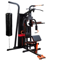 Equipo de Gimnasio Metálico Moderno, Entrenamiento de Fuerza y Acondicionamiento Físico, 5 Estaciones, Uso Comercial, Multifuncional, Multigimnasio, Resistente