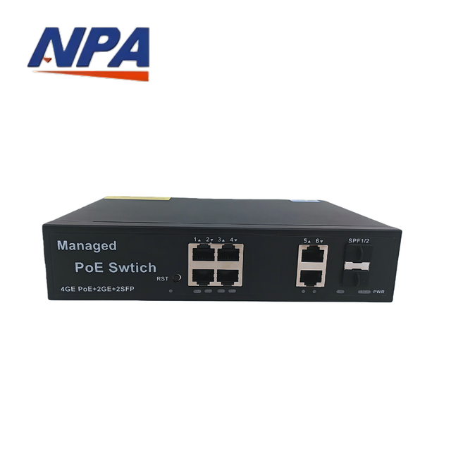 Gigabit Web Managed PoE Switch 4 Port + 2 GE + 2 SFP 10/100/1000Mbps 22Gbps QoS Stackable in Stock for IP Camera CCTV