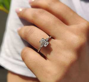 Anillo de compromiso Avira Jewels con diamante de laboratorio de 1 quilate, oro blanco macizo, claridad EF VVS1 VS1, joyería clásica para mujer, precio al por mayor. - Product Image 1